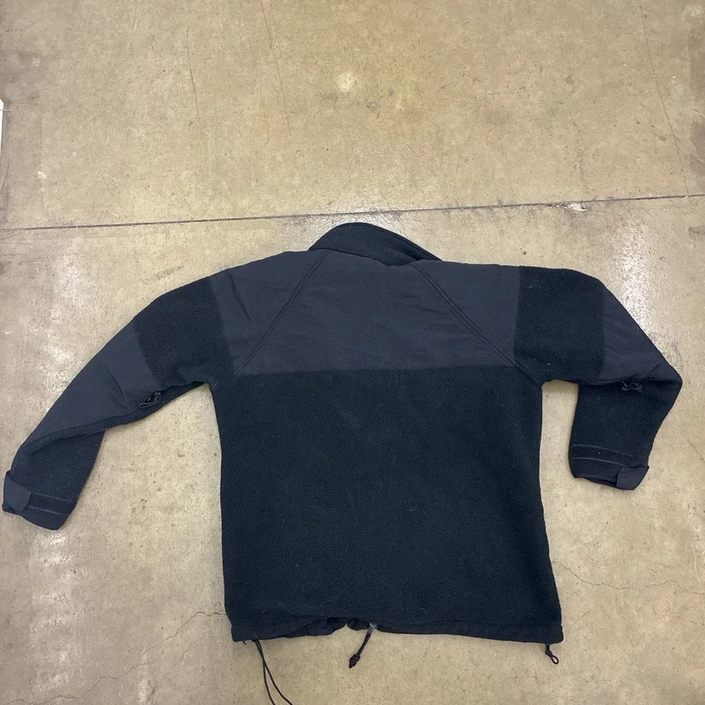 Peckham Polar Military Jacket Mens LARGE Black Fleece Full Zip See Measurements!
